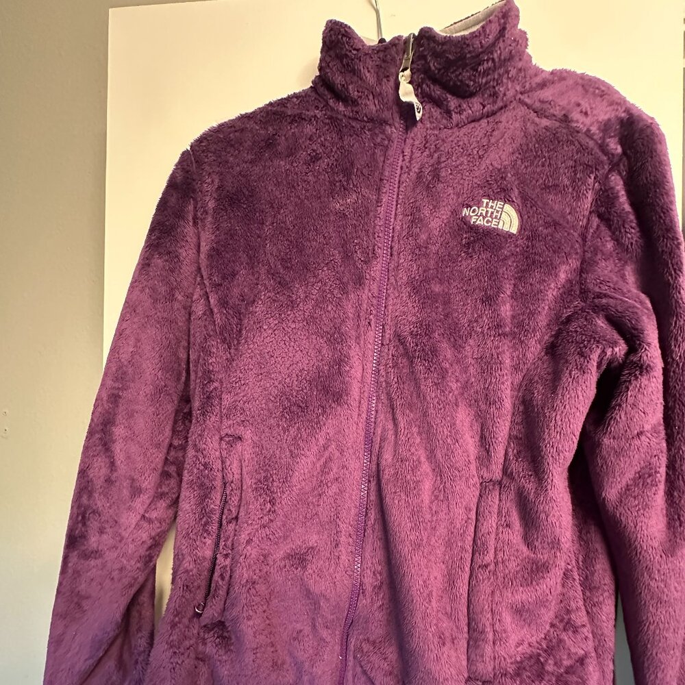 THE NORTH FACE Mulberry Fleece Jacket w Zip Front Closure- Size L